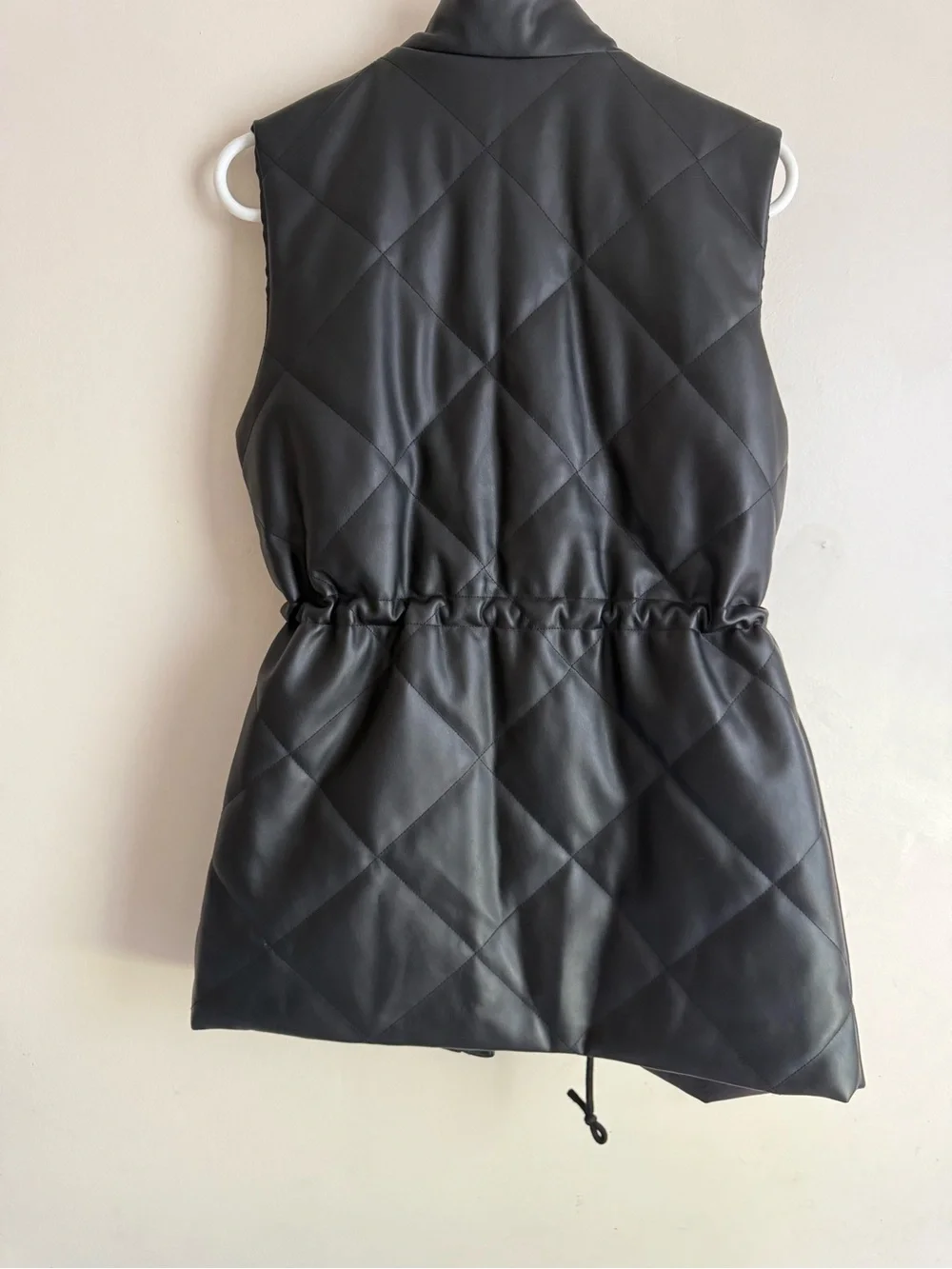 Maurices Black Quilted Faux Leather Sleeveless Vest